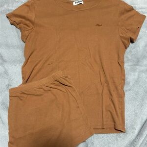 Victoria's Secret Pink Tan Sleepwear Set